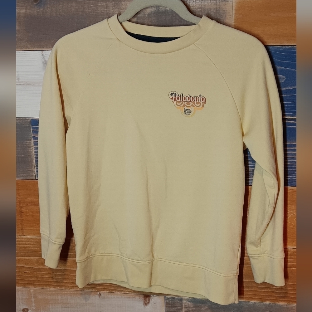 Patagonia Organic Cotton Sweatshirt M Boys Yellow